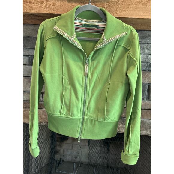 Women’s OILILY Green Zippered Cropped Jacket Size M *B3 - Picture 1 of 5
